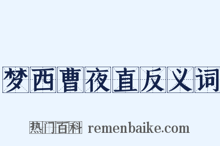 梦西曹夜直反义词是什么意思的图片